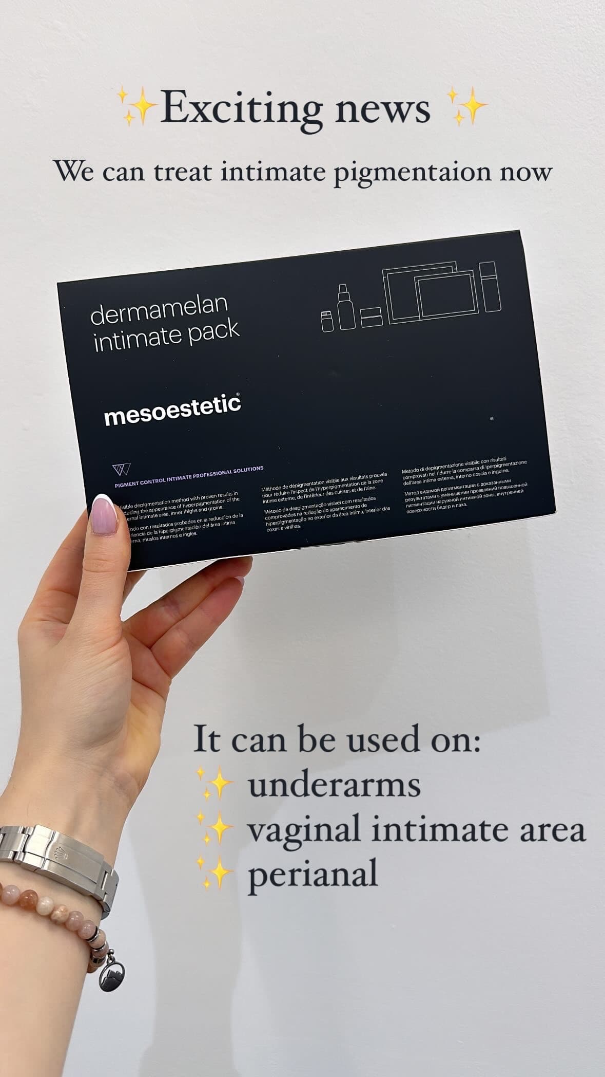 Dermamelan Intimate treatment at Dr Alexa, Mayfair London